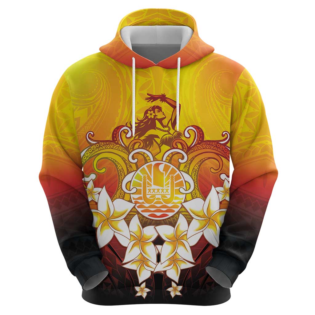 Tahiti Heiva Festival Zip Hoodie Tahitian Vahine Plumeria Flowers LT05 - Polynesian Pride