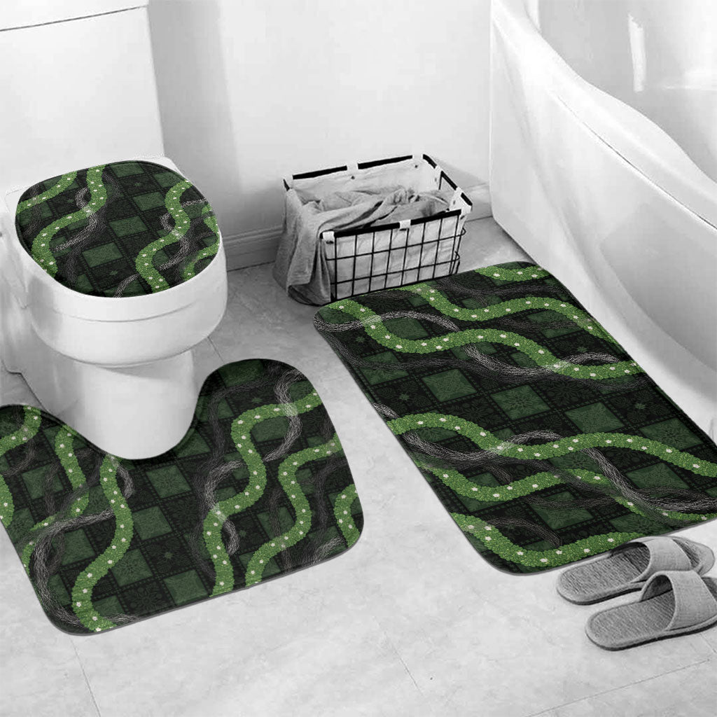 Hawaiian Quilt Bathroom Set Pele Hair Hinahina Lei Black Version