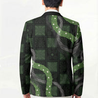 Hawaiian Quilt Blazer Pele Hair Hinahina Lei Black Version