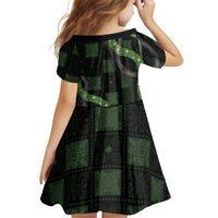 Hawaiian Quilt Family Matching Short Sleeve Bodycon Dress and Hawaiian Shirt Pele Hair Hinahina Lei Black Version LT05 - Polynesian Pride