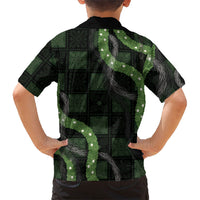 Hawaiian Quilt Family Matching Summer Maxi Dress and Hawaiian Shirt Pele Hair Hinahina Lei Black Version LT05 - Polynesian Pride