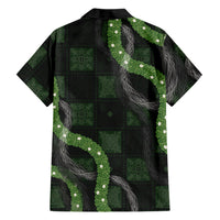 Hawaiian Quilt Family Matching Summer Maxi Dress and Hawaiian Shirt Pele Hair Hinahina Lei Black Version LT05 - Polynesian Pride