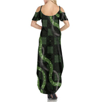 Hawaiian Quilt Family Matching Summer Maxi Dress and Hawaiian Shirt Pele Hair Hinahina Lei Black Version LT05 - Polynesian Pride