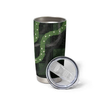 Hawaiian Quilt Tumbler Cup Pele Hair Hinahina Lei Black Version