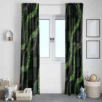 Hawaiian Quilt Window Curtain Pele Hair Hinahina Lei Black Version