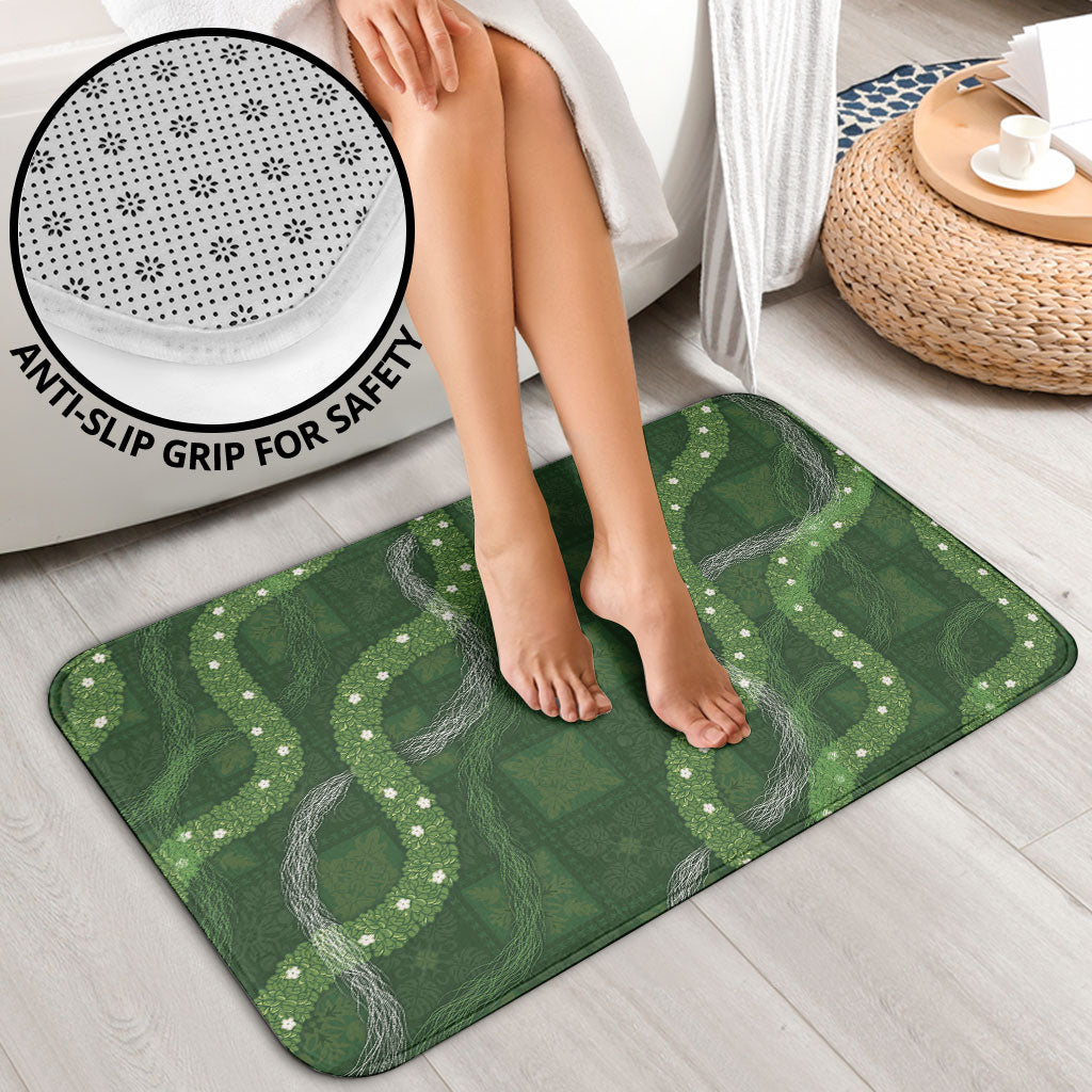 Hawaiian Quilt Bathroom Set Pele Hair Hinahina Lei Green Version