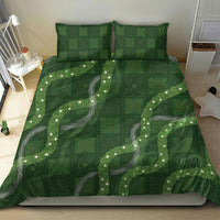 Hawaiian Quilt Bedding Set Pele Hair Hinahina Lei Green Version
