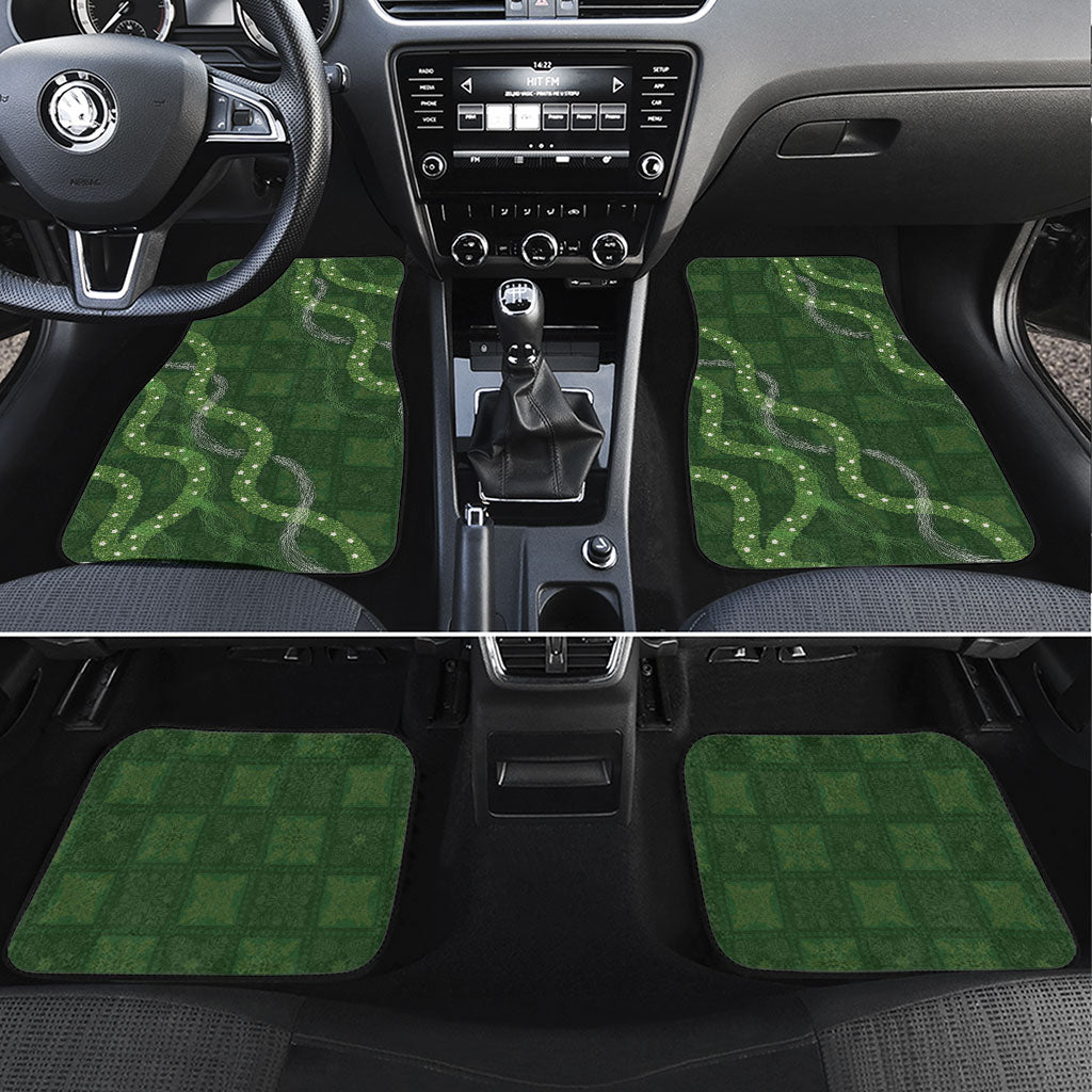 Hawaiian Quilt Car Mats Pele Hair Hinahina Lei Green Version