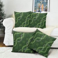 Hawaiian Quilt Pillow Cover Pele Hair Hinahina Lei Green Version