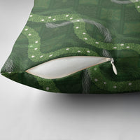 Hawaiian Quilt Pillow Cover Pele Hair Hinahina Lei Green Version
