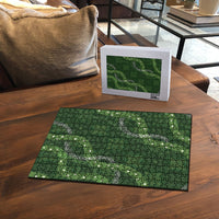 Hawaiian Quilt Puzzle Pele Hair Hinahina Lei Green Version