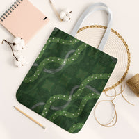 Hawaiian Quilt Tote Bag Pele Hair Hinahina Lei Green Version LT05 White Strap One Size Green - Polynesian Pride