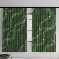 Hawaiian Quilt Window Curtain Pele Hair Hinahina Lei Green Version