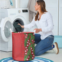 Tonga Language Week Laundry Basket Heilala Floral Red