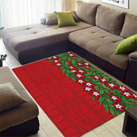 Tonga Language Week Area Rug Heilala Floral Red