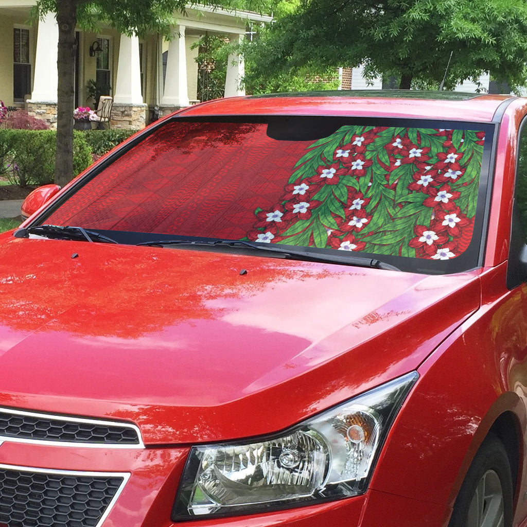 Tonga Language Week Auto Sun Shade Heilala Floral Red