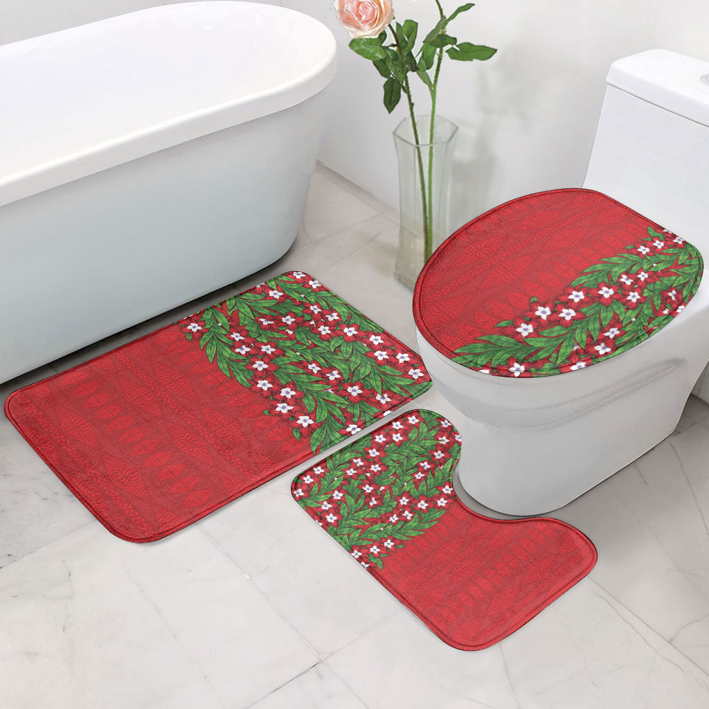 Tonga Language Week Bathroom Set Heilala Floral Red