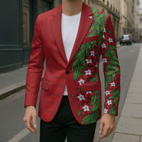 Tonga Language Week Blazer Heilala Floral Red