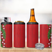 Tonga Language Week 4 in 1 Can Cooler Tumbler Heilala Floral Red