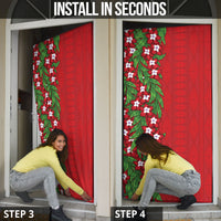 Tonga Language Week Door Cover Heilala Floral Red