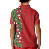 Tonga Language Week Kid Polo Shirt Heilala Floral Red