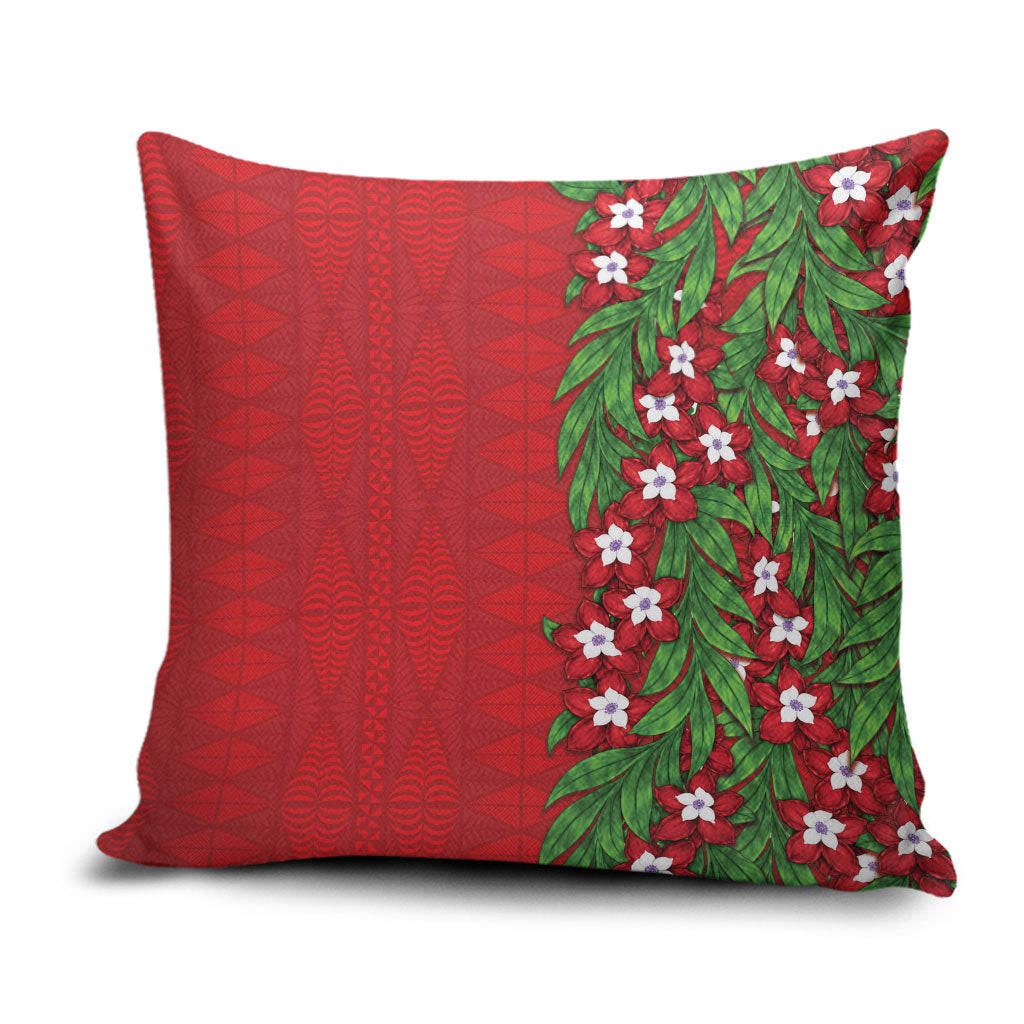 Tonga Language Week Pillow Cover Heilala Floral Red