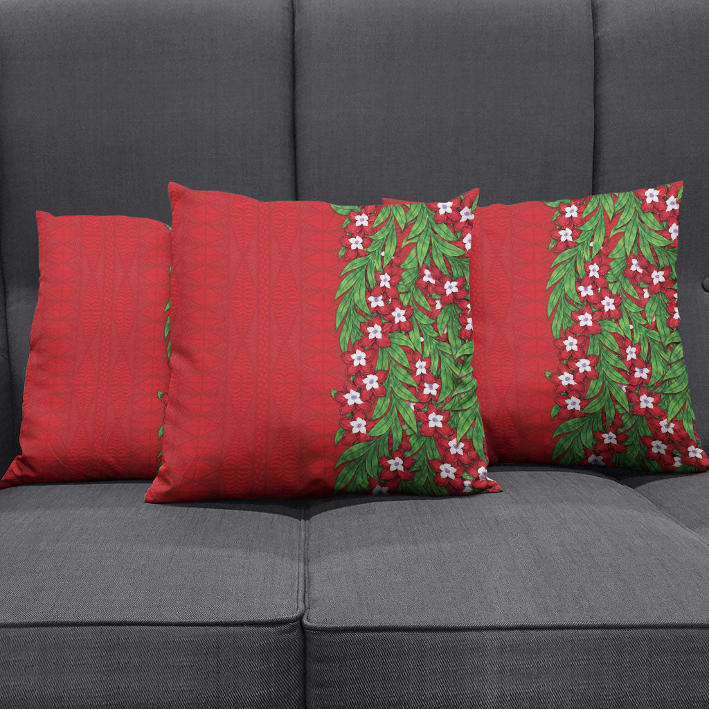 Tonga Language Week Pillow Cover Heilala Floral Red