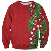 Tonga Language Week Sweatshirt Heilala Floral Red