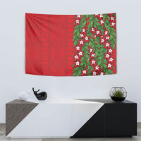 Tonga Language Week Tapestry Heilala Floral Red