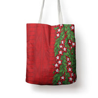 Tonga Language Week Tote Bag Heilala Floral Red