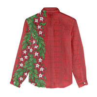 Tonga Language Week Women Casual Shirt Heilala Floral Red