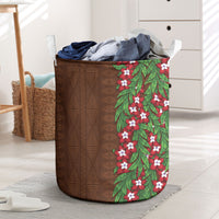 Tonga Language Week Laundry Basket Heilala Floral Brown