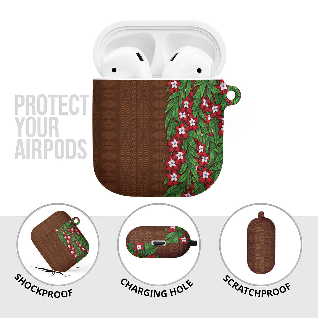 Tonga Language Week AirPods Case Heilala Floral Brown