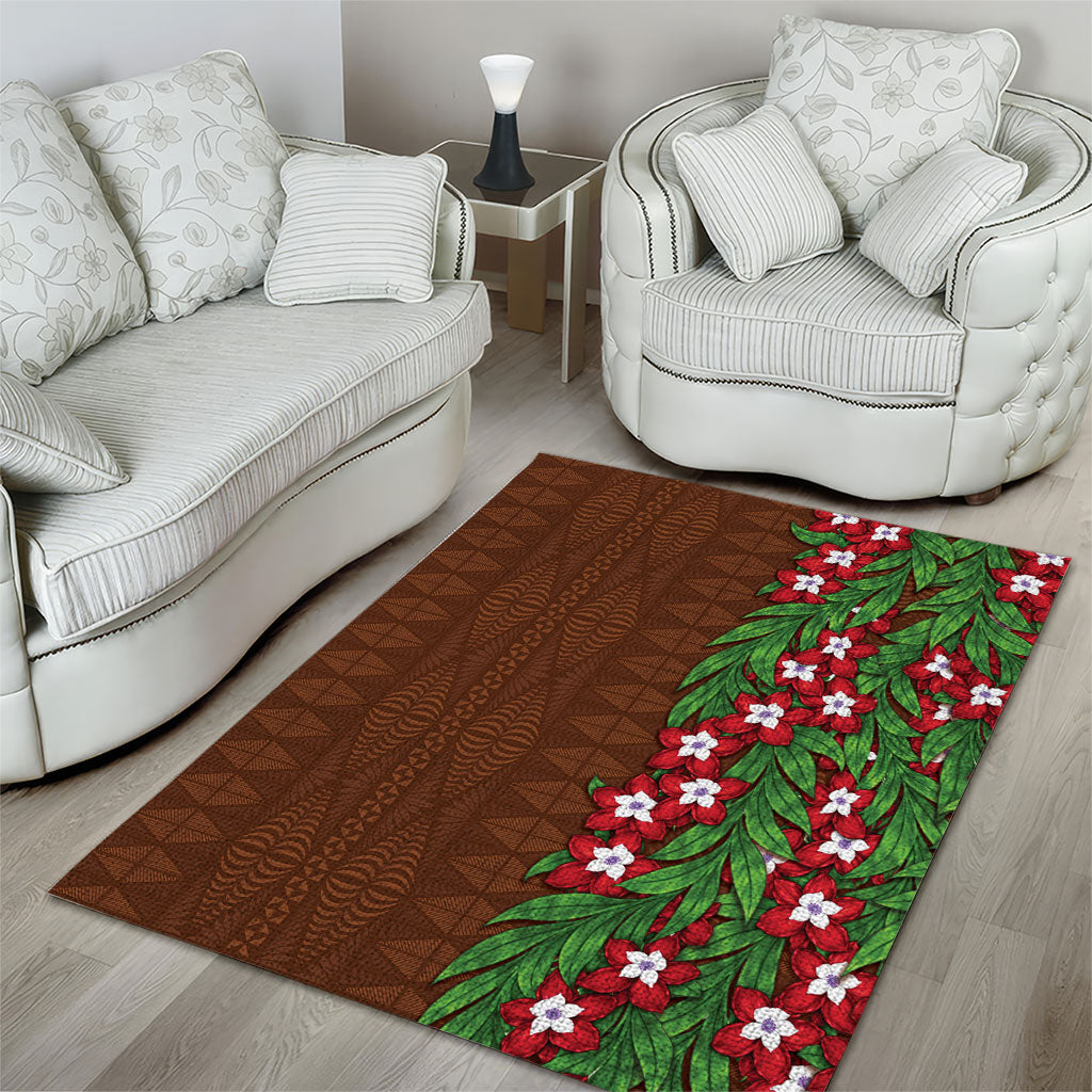 Tonga Language Week Area Rug Heilala Floral Brown