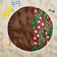 Tonga Language Week Beach Blanket Heilala Floral Brown