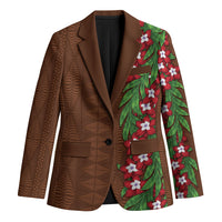 Tonga Language Week Blazer Heilala Floral Brown