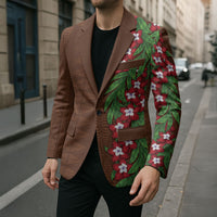 Tonga Language Week Blazer Heilala Floral Brown