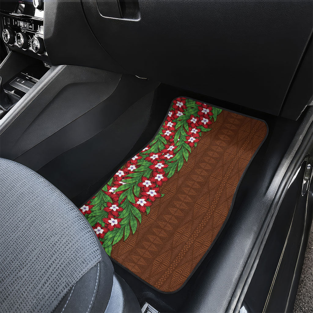 Tonga Language Week Car Mats Heilala Floral Brown