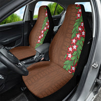 Tonga Language Week Car Seat Cover Heilala Floral Brown
