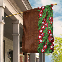 Tonga Language Week Garden Flag Heilala Floral Brown