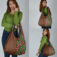 Tonga Language Week Grocery Bag Heilala Floral Brown