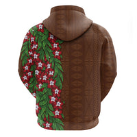 Tonga Language Week Hoodie Heilala Floral Brown