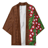 Tonga Language Week Kimono Heilala Floral Brown