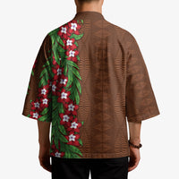 Tonga Language Week Kimono Heilala Floral Brown