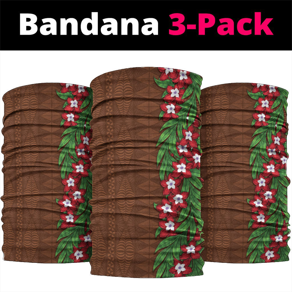 Tonga Language Week Neck Gaiter Heilala Floral Brown