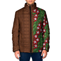 Tonga Language Week Padded Jacket Heilala Floral Brown