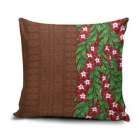 Tonga Language Week Pillow Cover Heilala Floral Brown