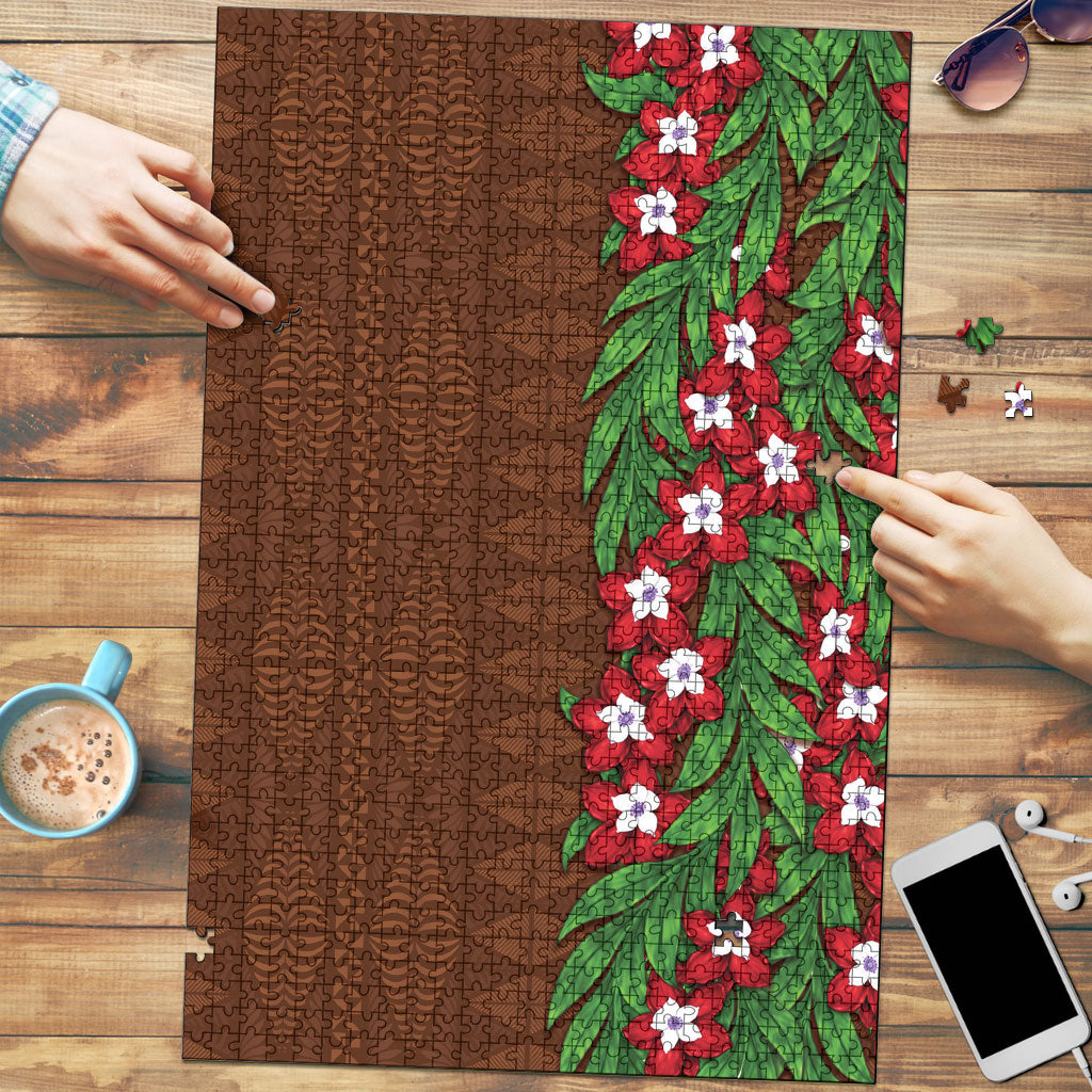 Tonga Language Week Puzzle Heilala Floral Brown