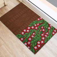 Tonga Language Week Rubber Doormat Heilala Floral Brown