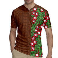 Tonga Language Week Rugby Jersey Heilala Floral Brown